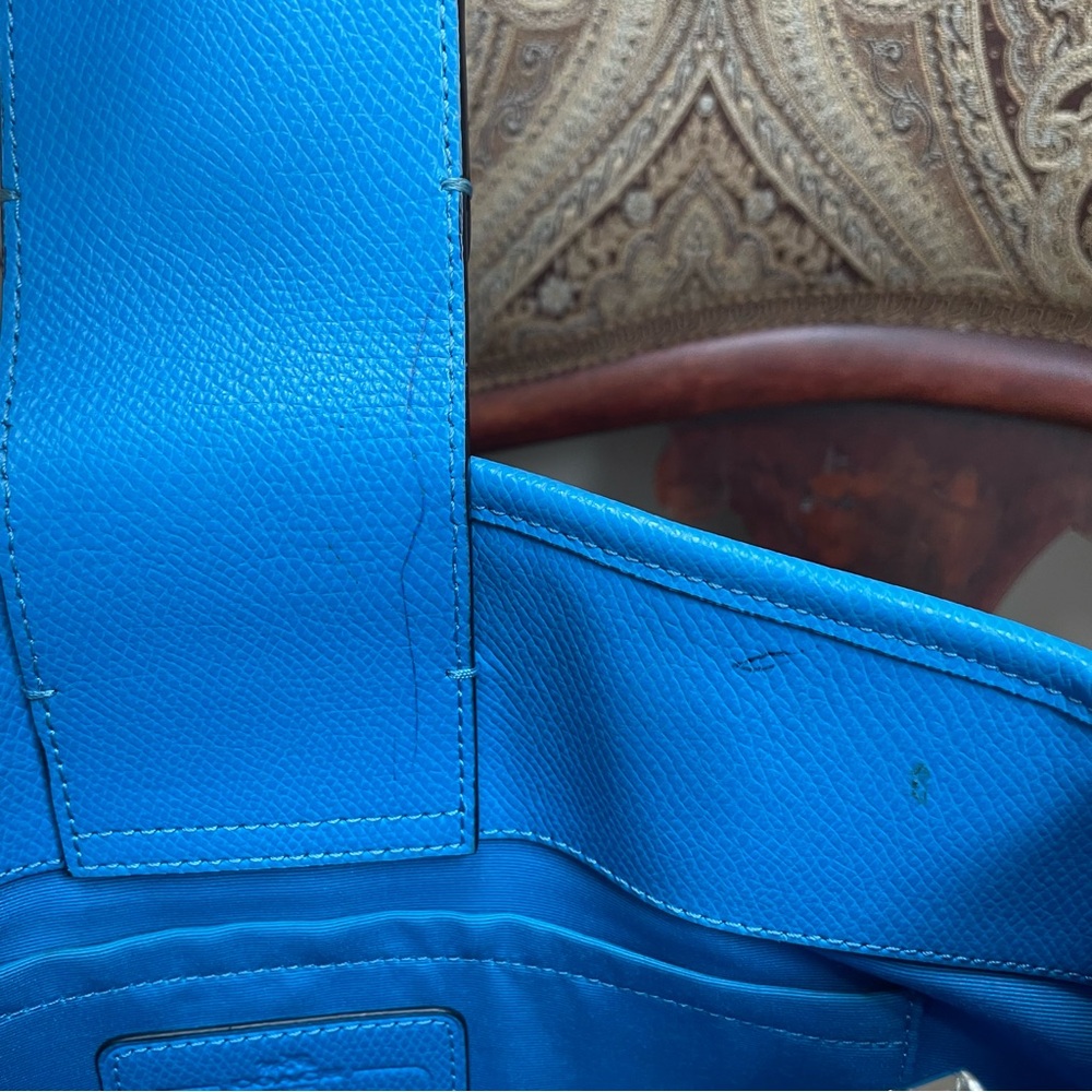 Coach Crossgrain Leather Margot Carryall Shoulder Bag Crossbody Sky Blue F34607 - Picture 12 of 16